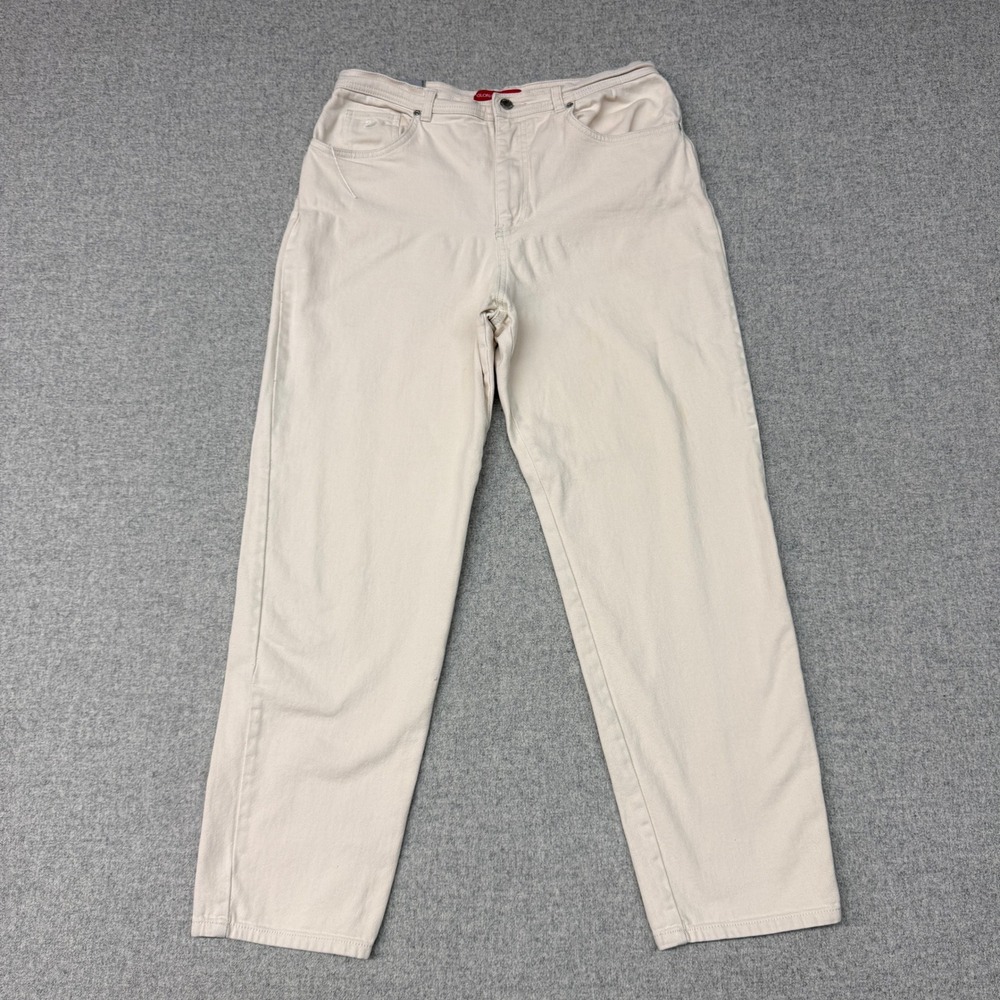Gloria Vanderbilt Amanda Jeans Size 14 Beige High Rise Straight Leg Denim Pants